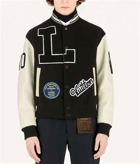 lv black varsity jacket